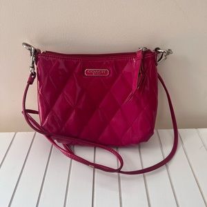 Coach hot pink vinyl crossbody